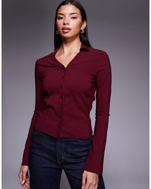 Fashionkilla Exclusive Bengaline Flare Sleeve Fitted Shirt - Purple