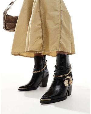 ALDO – phenix – e stiefeletten mit absatz im western-stil - Natur