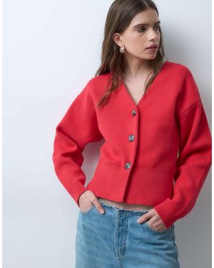 ASOS Knitted Oversized Cardigan - Red