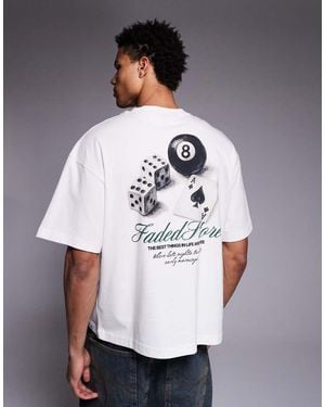Faded Store Camiseta Con Estampado Trasero Late Nights De -Neutro - Gris