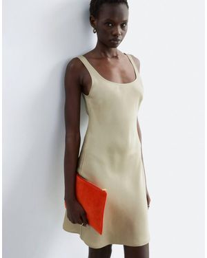 & Other Stories Strappy Satin Mini Dress - Natural