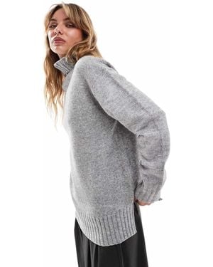 Threadbare Jersey Extragrande Con Cuello Vuelto De - Gris