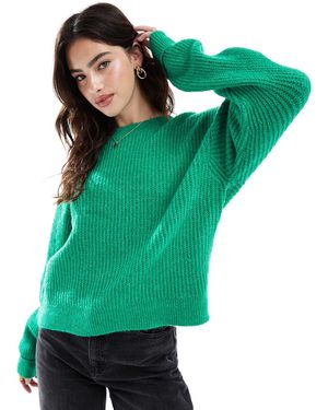 Superdry – angerauter pullover - Grün