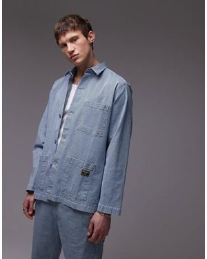 CAT WWR Denim Jack Met Strepen - Blauw