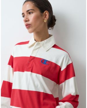 Champion Polo Corto A Rayas En Y Blanco - Gris