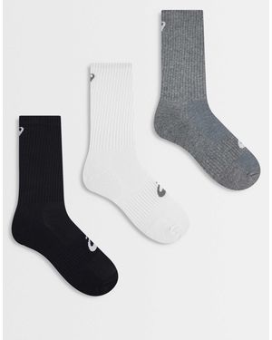Asics 3 Pack Crew Sock - White