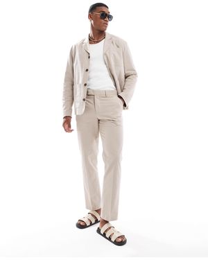 SELECTED Co-ord Regular Fit Seersucker Trousers - White