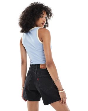Levi's Short mi-long en jean à taille cintrée - délavé - Bleu