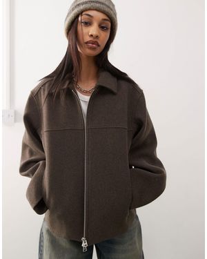 Weekday – ari – wollmix-jacke - Braun