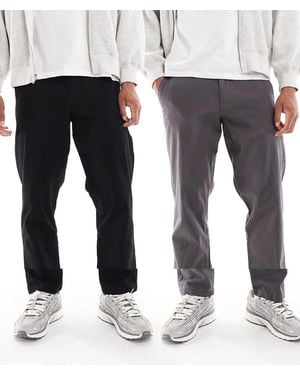 Jack & Jones 2 Pack Kane Loose Fit Chino - Grey