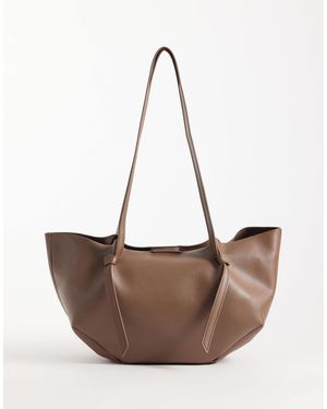 ASOS Mini Scoop Pinched Tote With Internal Pouch - White