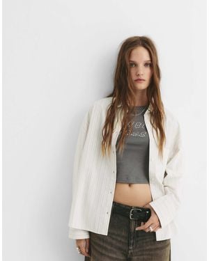Pull&Bear Pull&bea – gestreiftes hemd - Natur