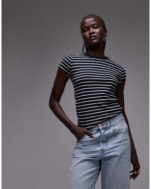 TOPSHOP Stripe Everyday Tee - Gray