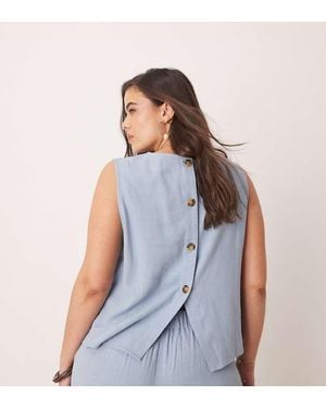 ASOS Curve Linen Shell Top Co-ord - Blue