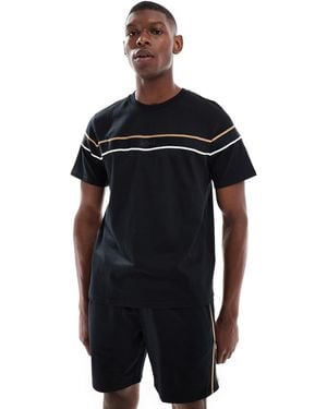 BOSS Iconic T-shirt With Stripes - Black