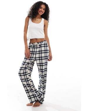 Lindex Pantalones De Pijama A Cuadros De - Blanco