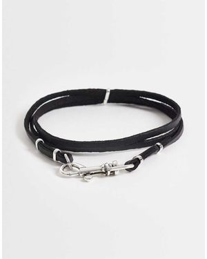 ASOS Faux Leather Wrap Around Bracelet - Black
