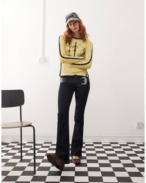 Cheap Monday Booty Bei Stretch Low Rise Bootcut Jeans - White
