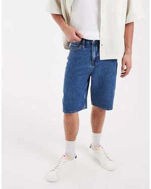 Blend Loose Fit Denim Shorts - Blue