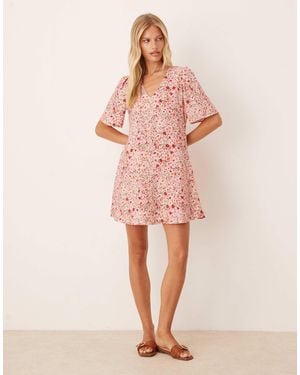 Jdy – kurzärmliges minikleid - Pink