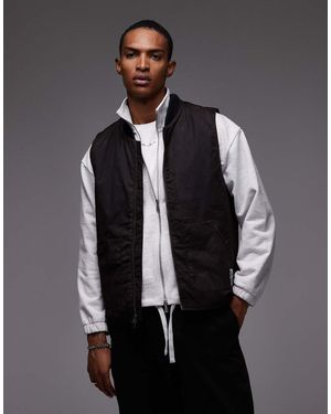 Element Chaleco Marrón Oscuro Encerado De Estilo Worker Utilitario Bigfoot De - Negro