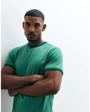 ASOS Regular Fit T-shirt With Contrast Ringer - Green