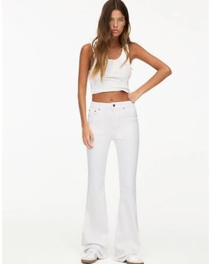 Pull&Bear Low Rise Flare Jean - White