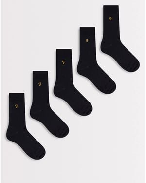 Farah Kinley 5 Pack Logo Socks - White