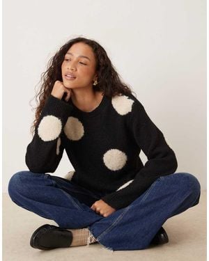 ASOS Knitted Wool Blend Oversized Jumper - Blue