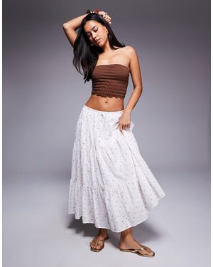 Princess Polly Cherry On Top Elasticated Waist Tiered Maxi Skirt - Purple