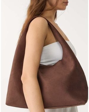Stradivarius Schoudertas Van Imitatiesuède - Bruin