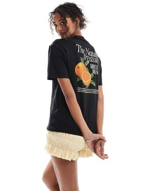 Pimkie Back Print Oversized T-Shirt - Black