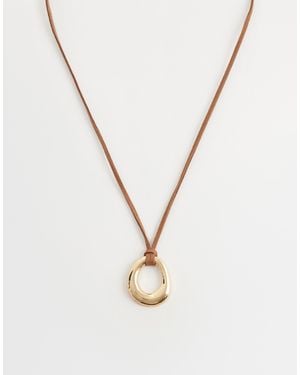 Accessorize – kordel-halskette mit em detail - Weiß