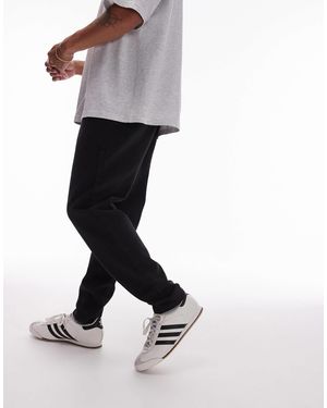 TOPMAN Tapered Trousers With Elasticated Waistband - White
