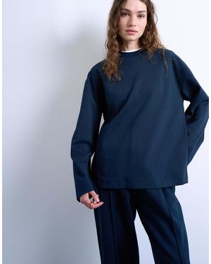 TOPSHOP Long Sleeve Skater Tee - Blue