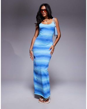 The Frolic Exclusive Knitted Beach Maxi Dress - Blue