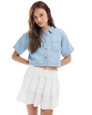 New Look Boxy Denim Shirt - Blue