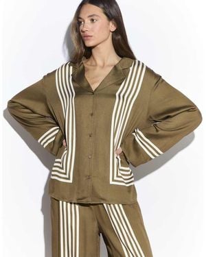 NARRATED Button Front Long Sleeve Shirt - Green