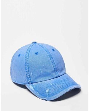 Hollister Gorra Con Diseño Desgastado Y Manchas Efecto Salpicadura De Pintura De - Azul