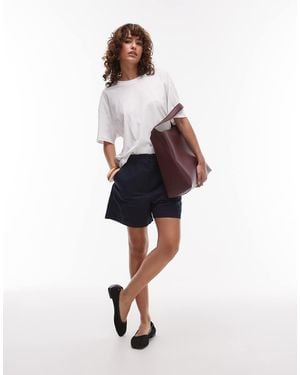ARKET Mid Waist Linen Chino Shorts - Blue