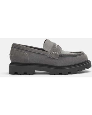 Pull&Bear – leder-loafer - Grau