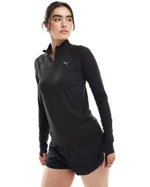 PUMA Run Velocity Cloudspun 1/4 Zip Top - Black