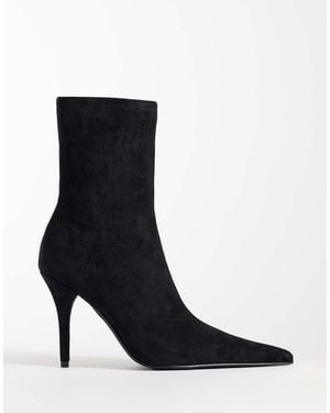 ASOS Rina Hoge Stiletto Enkellaarzen Met Sok - Zwart