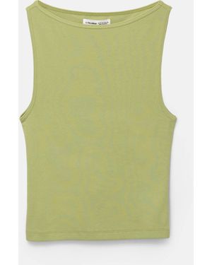 Pull&Bear – basic-tanktop - Grün