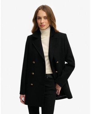 Superdry Zweireihige cabanjacke - Schwarz