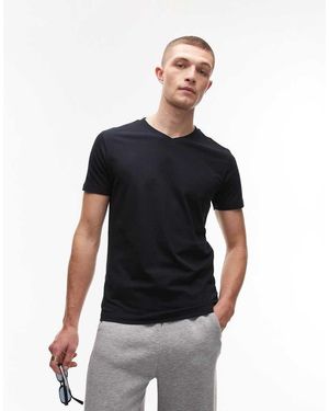 Mango T-Shirt Con Scollo A V - Nero