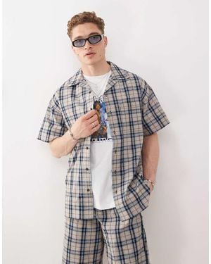 Collusion Check Short Sleeve Shirt - Grey