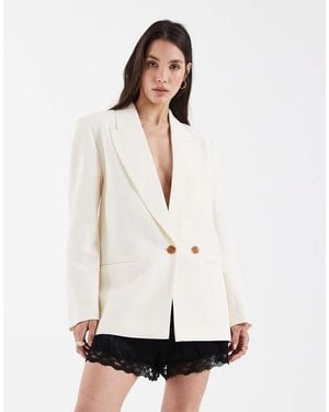 ASOS Tailored Multiway Blazer With Linen - White