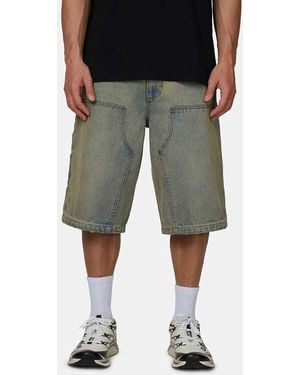 Good For Nothing Baggy Washed Denim Carpenter Shorts - Grey
