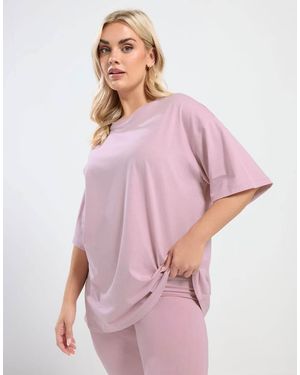 Yours Clothing Longline T-Shirt - Pink